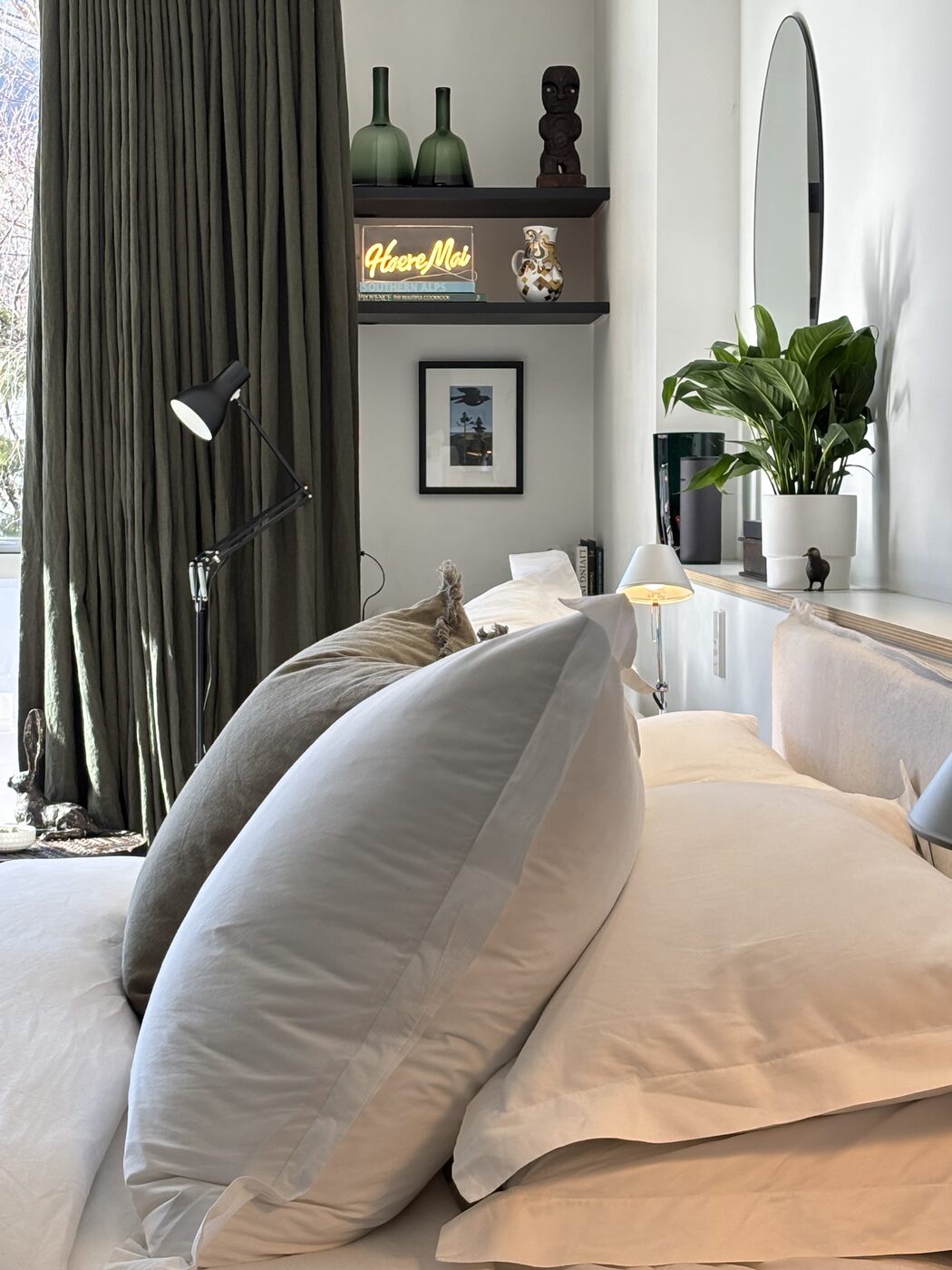 The Arrow — bed with layered linens